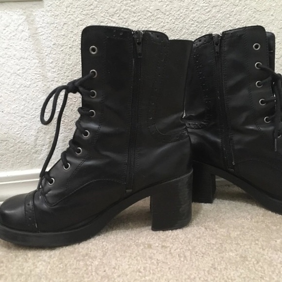 Heeled Combat Boots - Picture 2 of 4